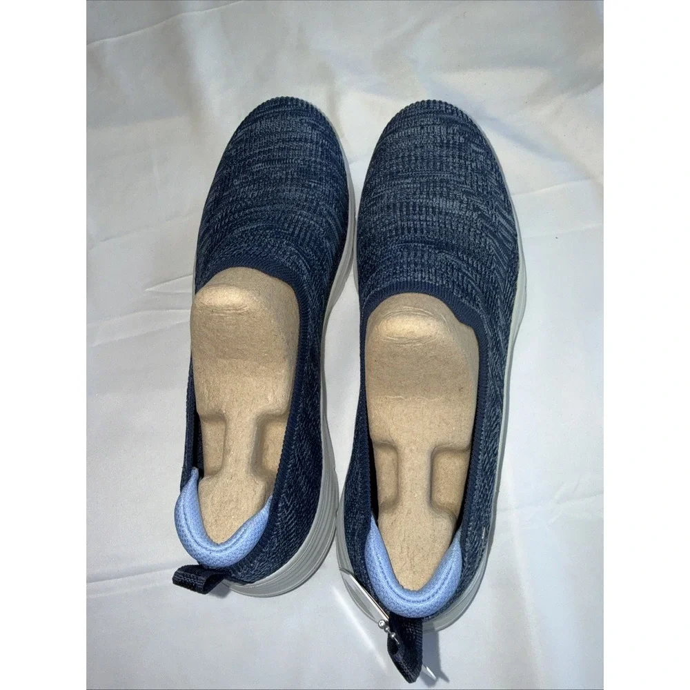 New In Box Sketchers Go Walk 4 Navy Arch Fit Vista Blue/Gray Sz W11 Vegan